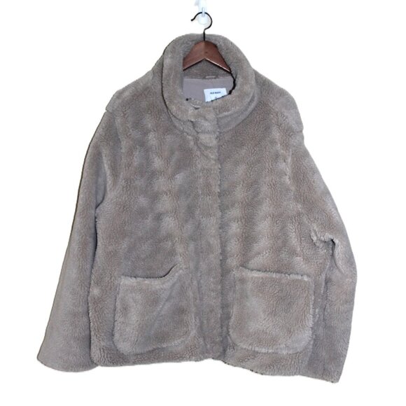 OLD NAVY Relaxed Cozy Sherpa Faux-Fur Short Jacket, Tan - Size XXL - Picture 1 of 7